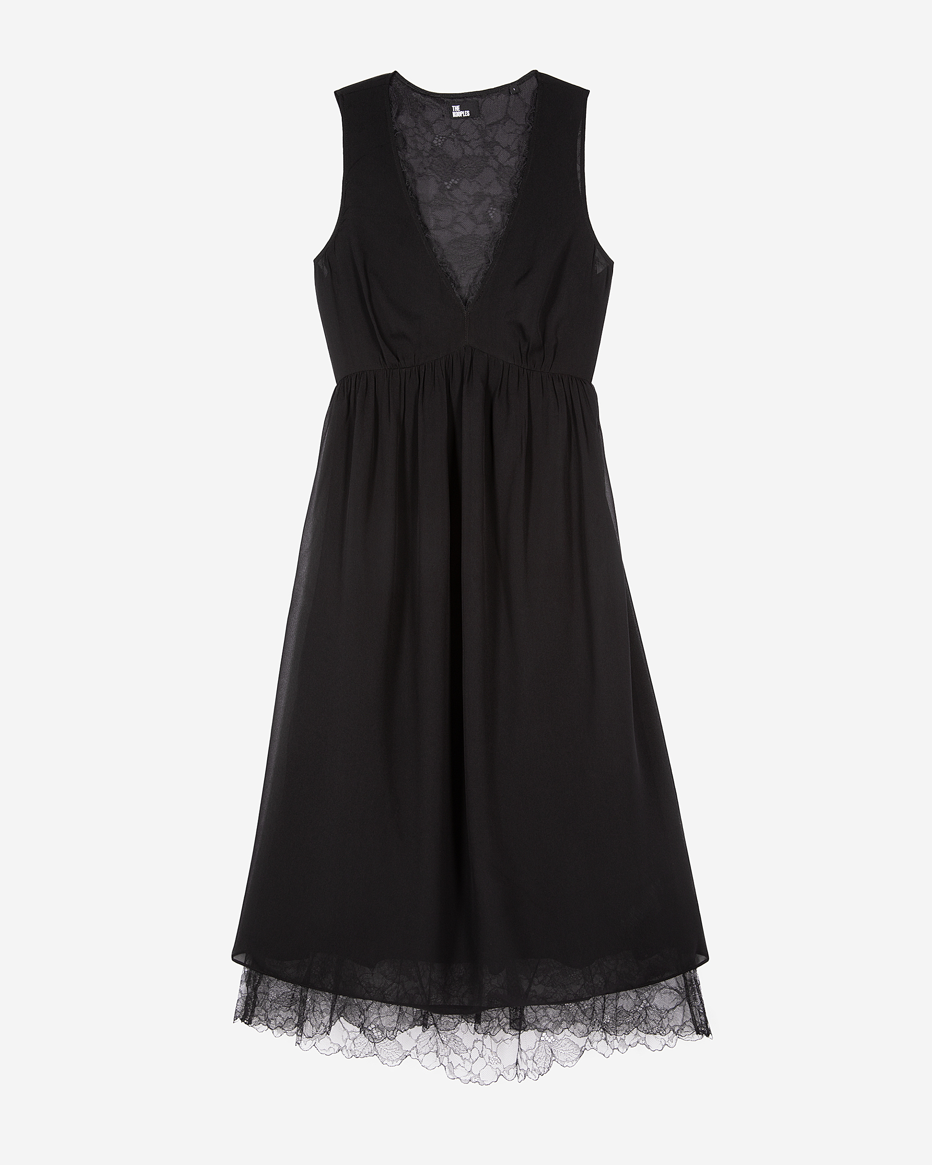 Long dress with black lace