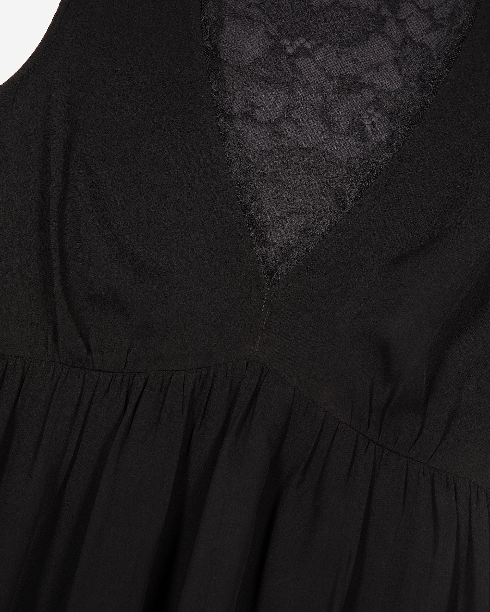 Long dress with black lace