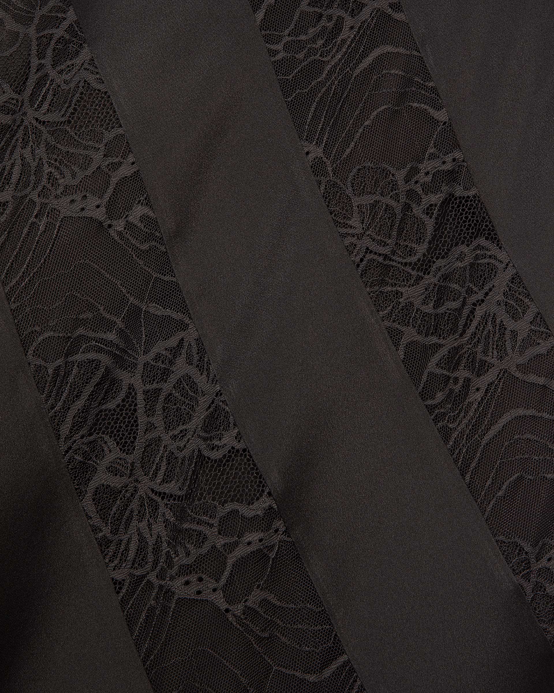 Black silk and lace long babydoll dress