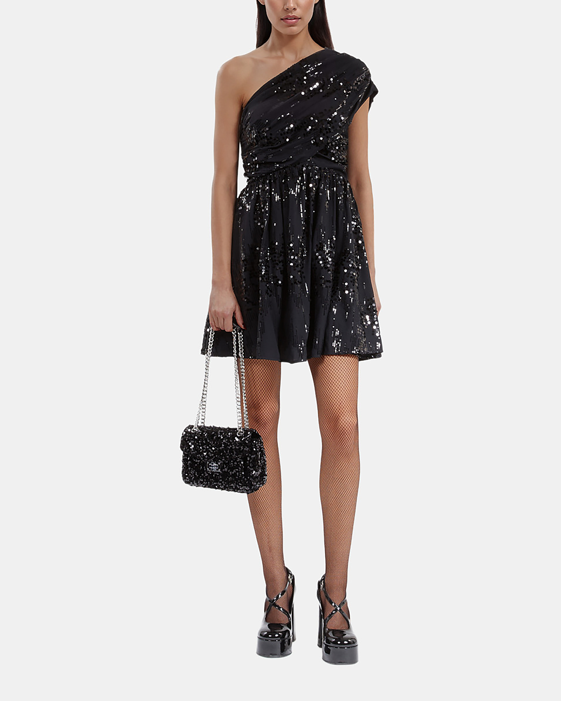 Short black sequin dress