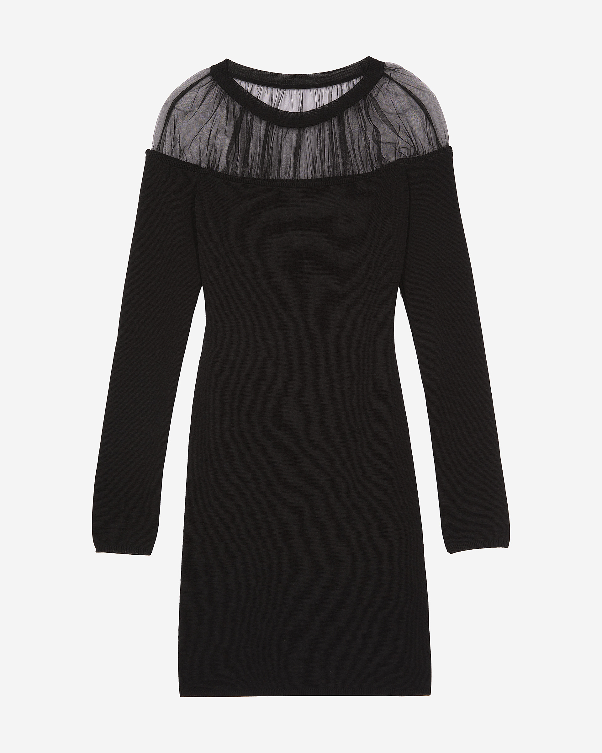 Short black ruched dress