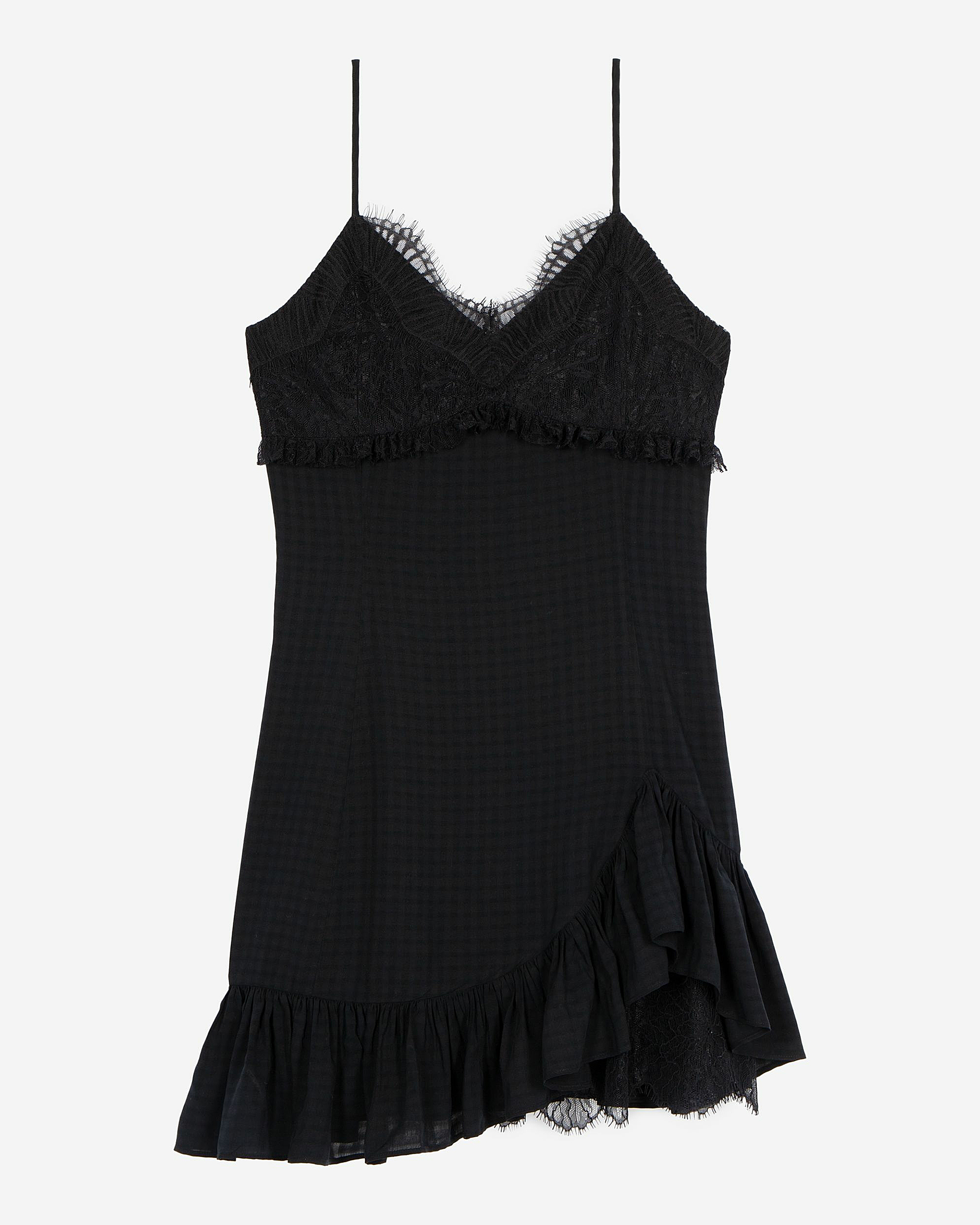 Short dress with black lace