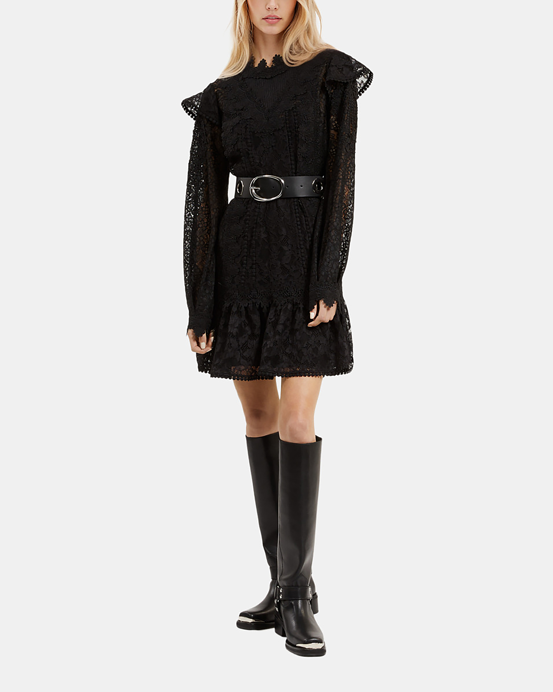 Short black lace dress