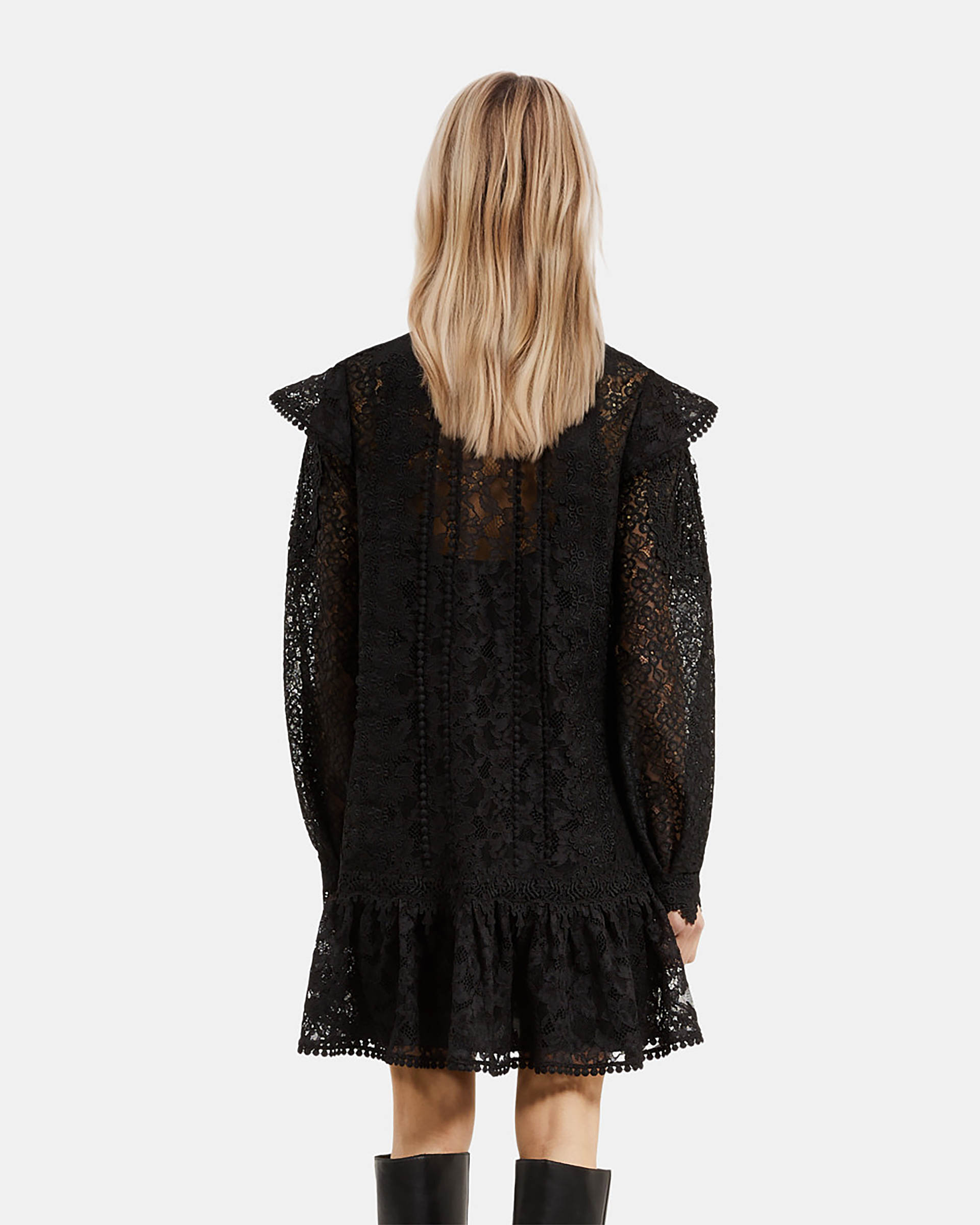 Short black lace dress