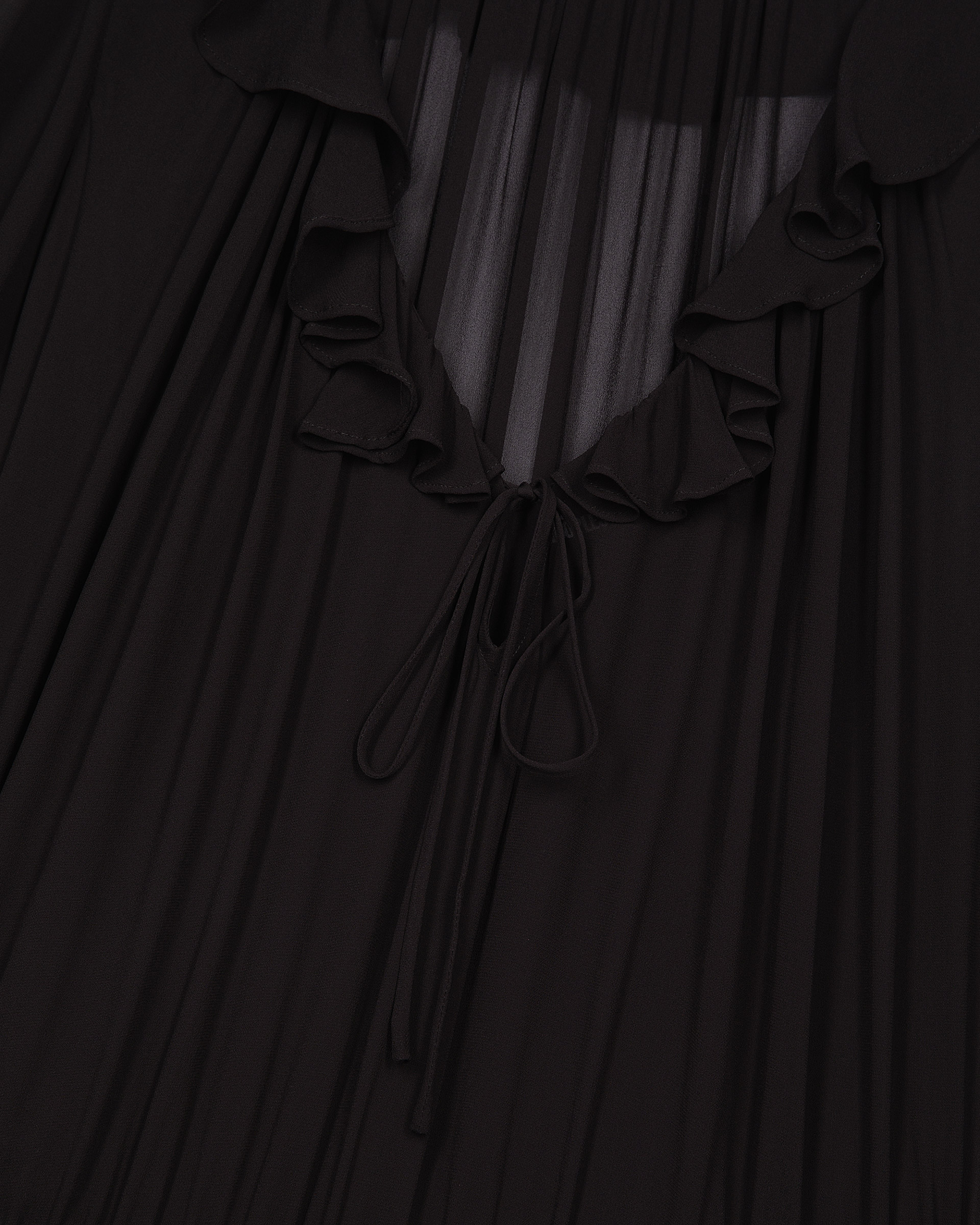 Short black dress with ruffles