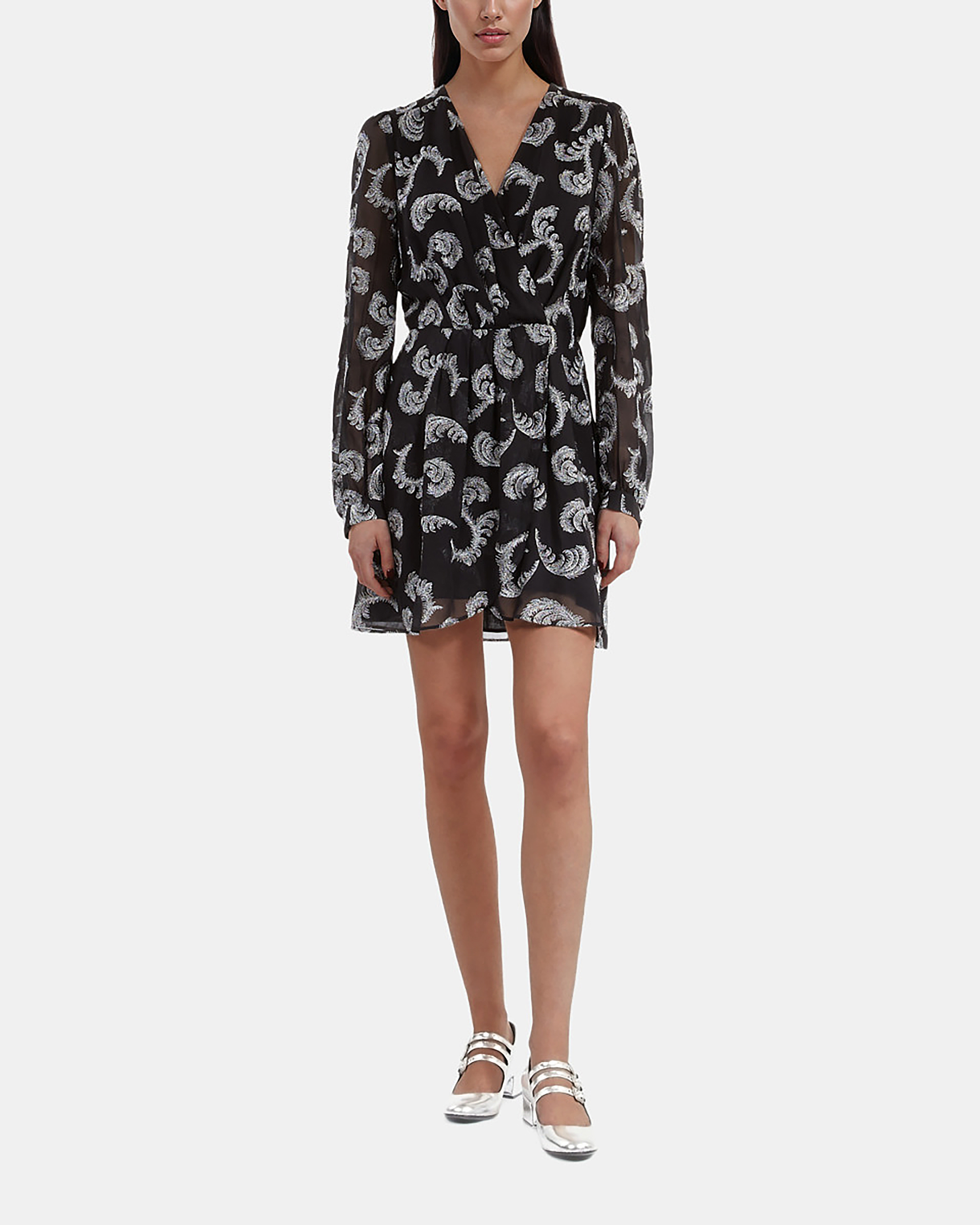 Short black wrap dress