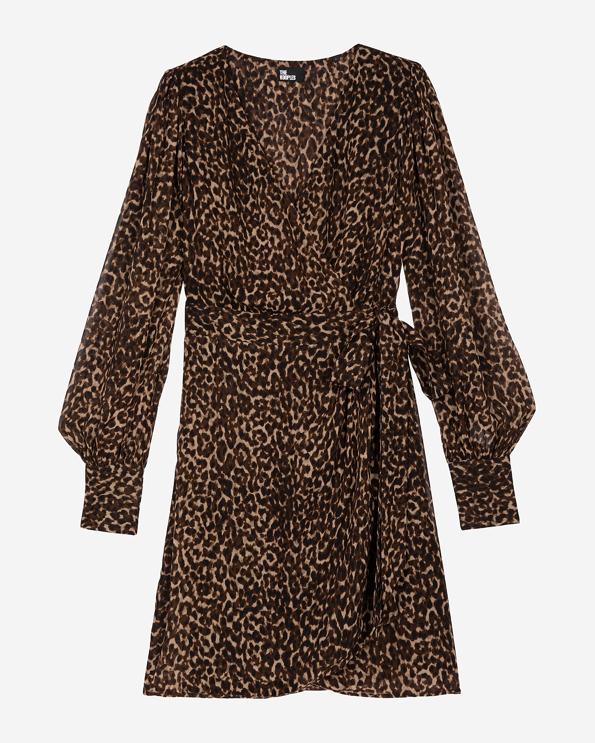 Short leopard print wrap dress