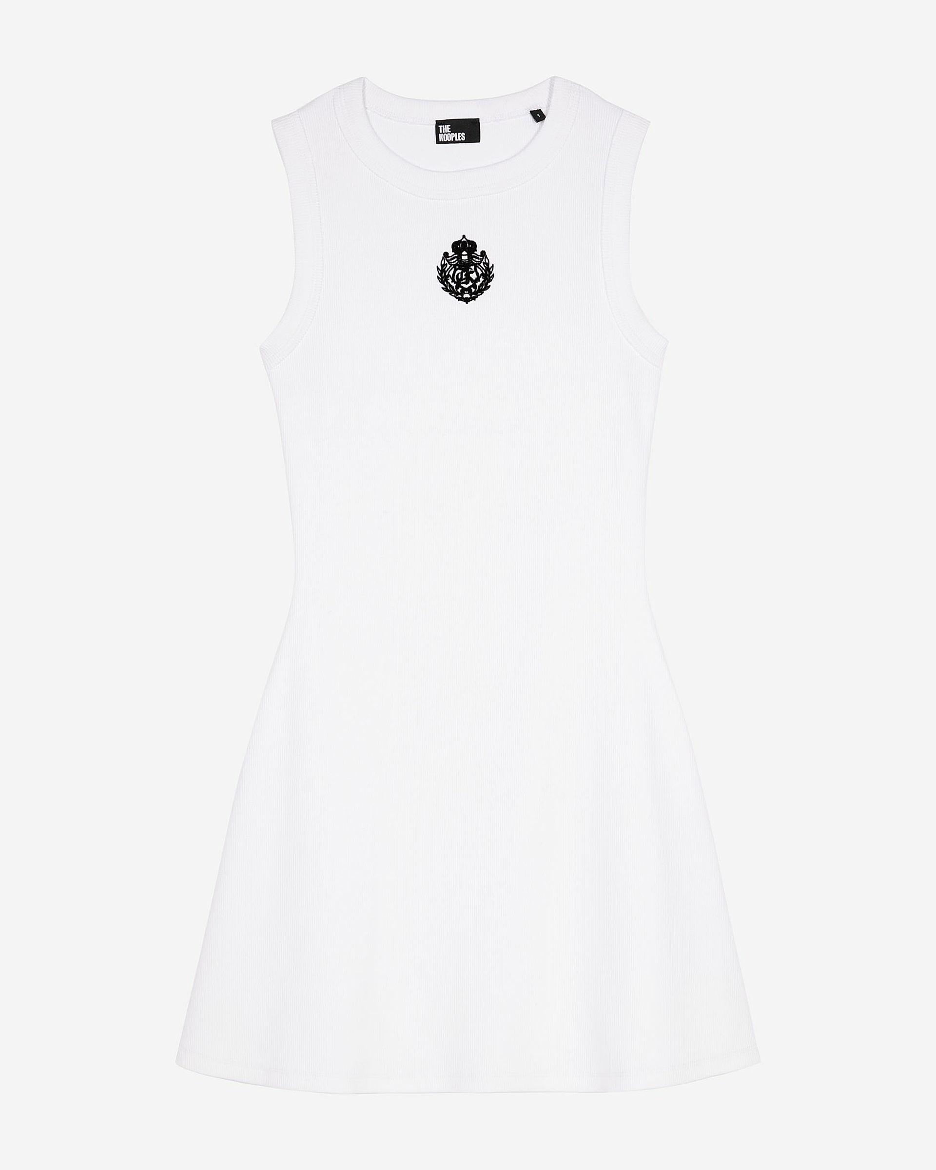 Short dress with white logo
