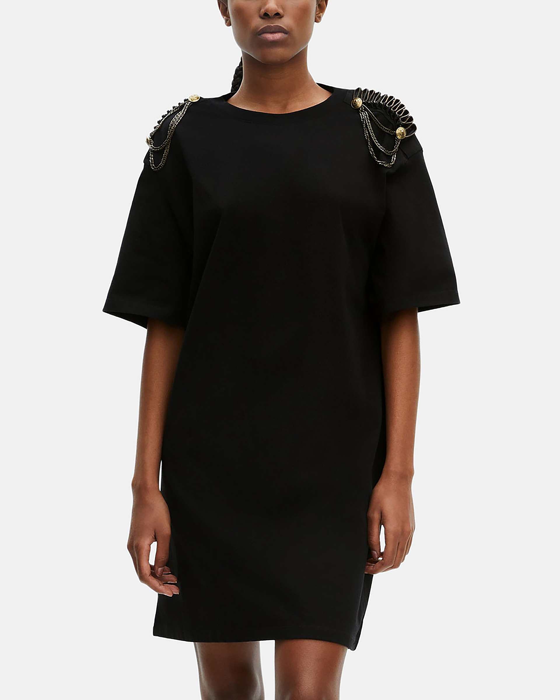 Short dress with black chains