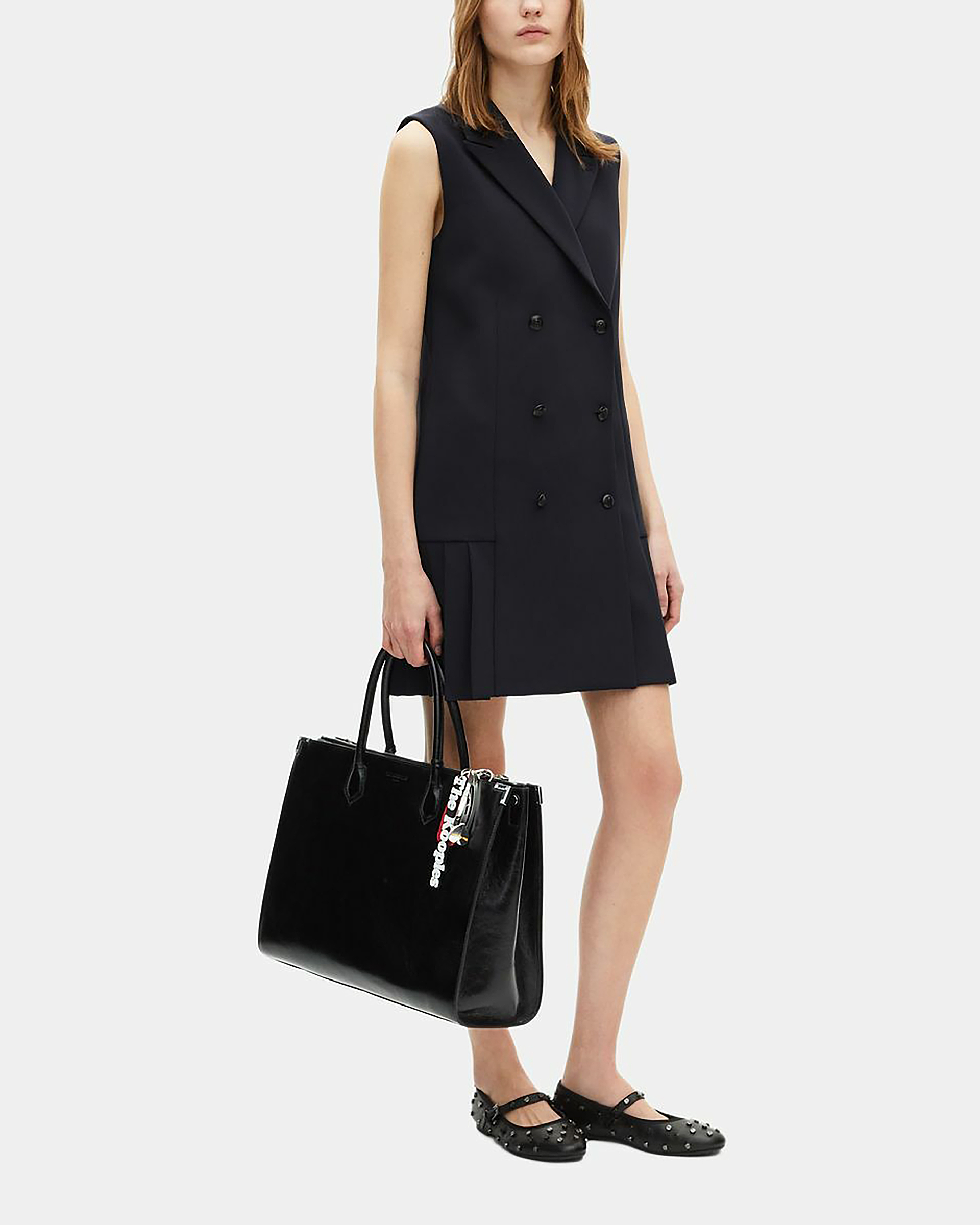 Short navy suit dress