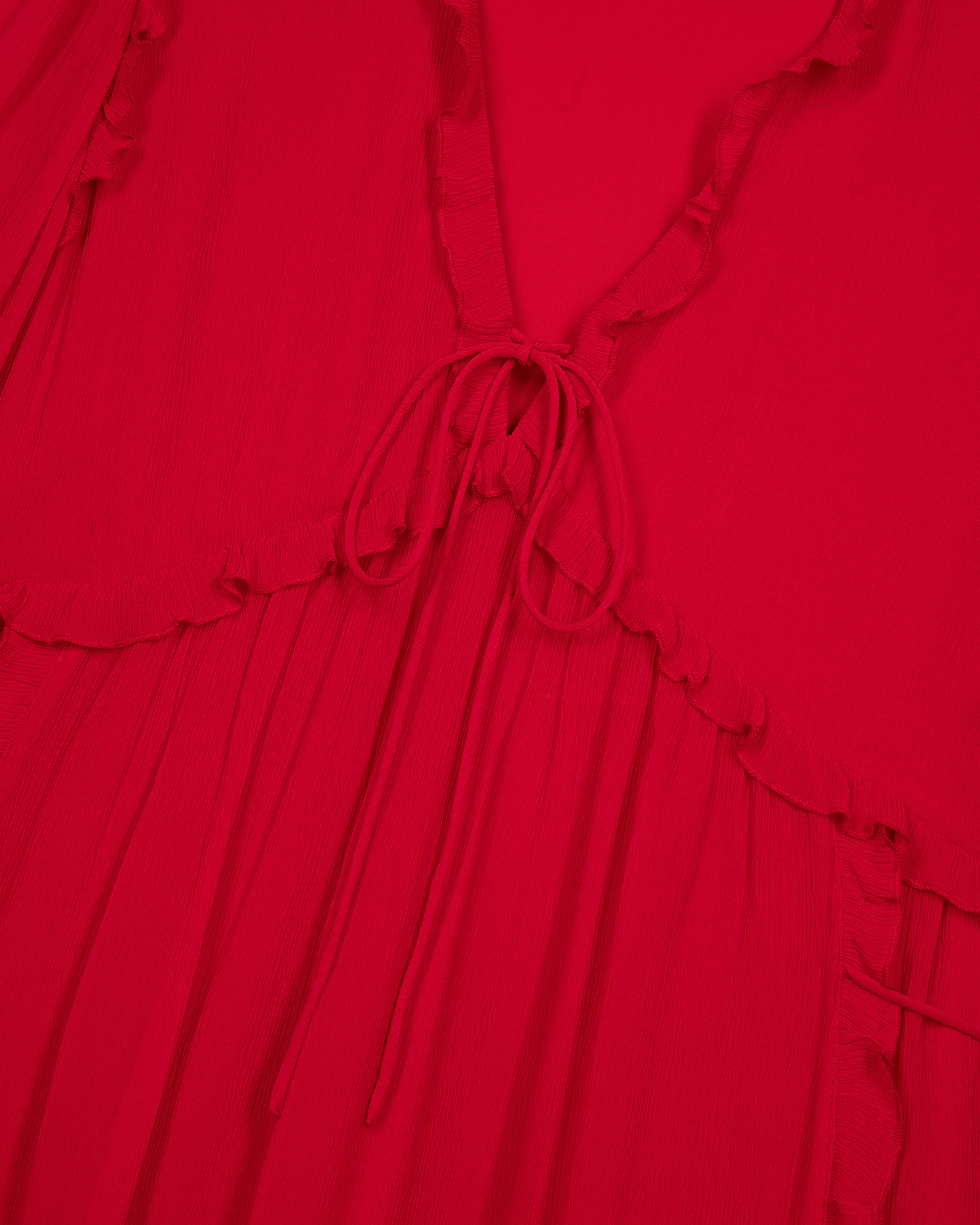Short dress with red ruffles