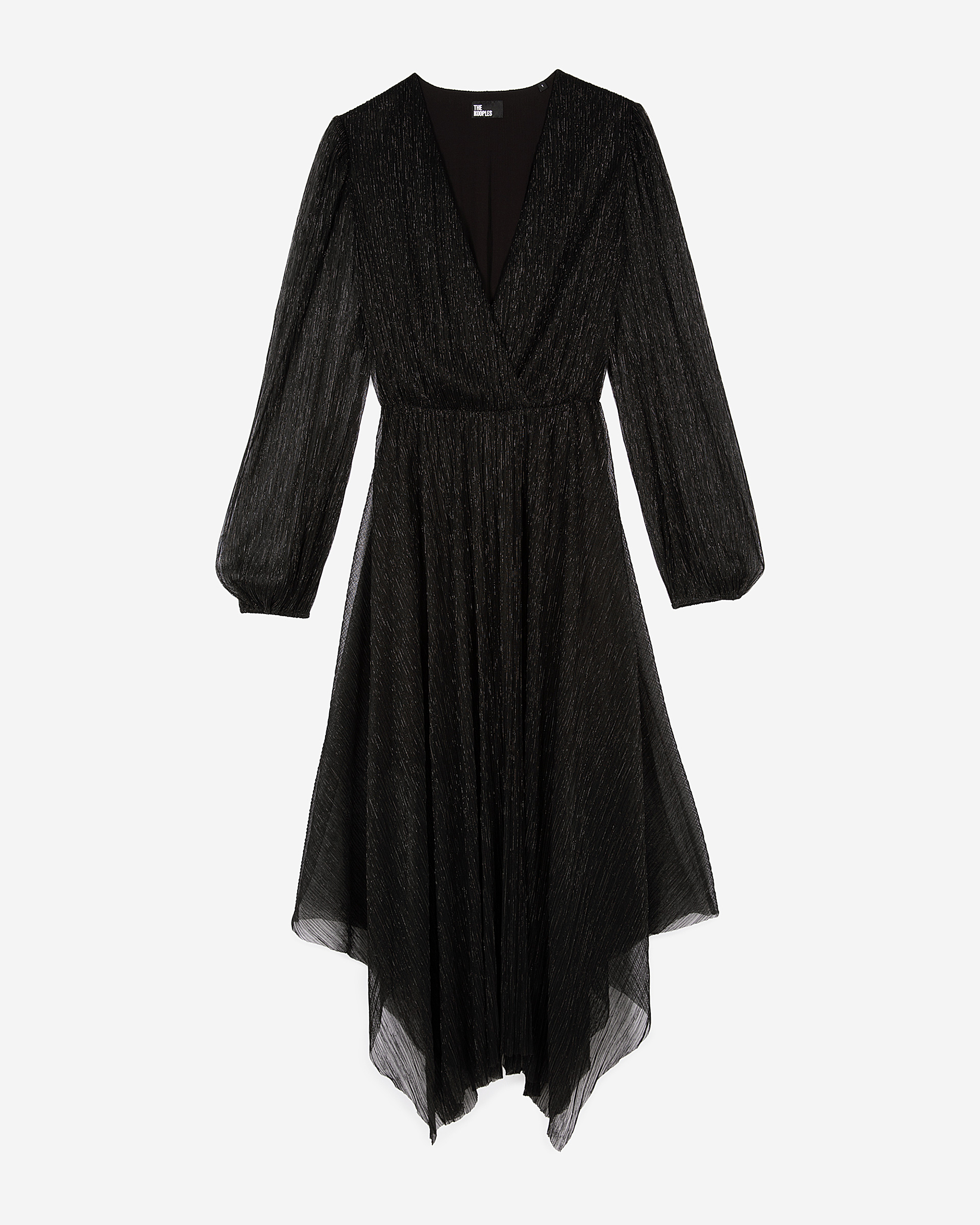 Long black pleated dress