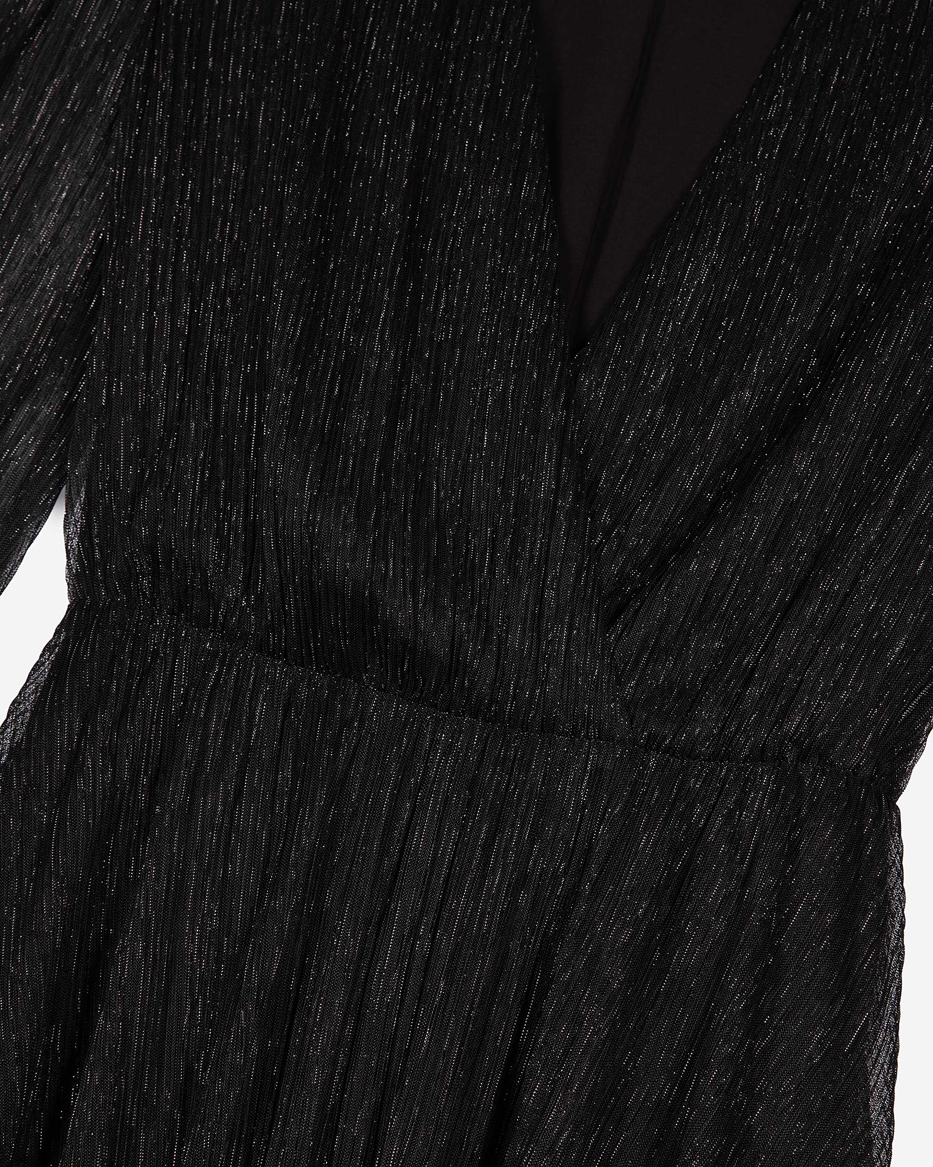 Long black pleated dress