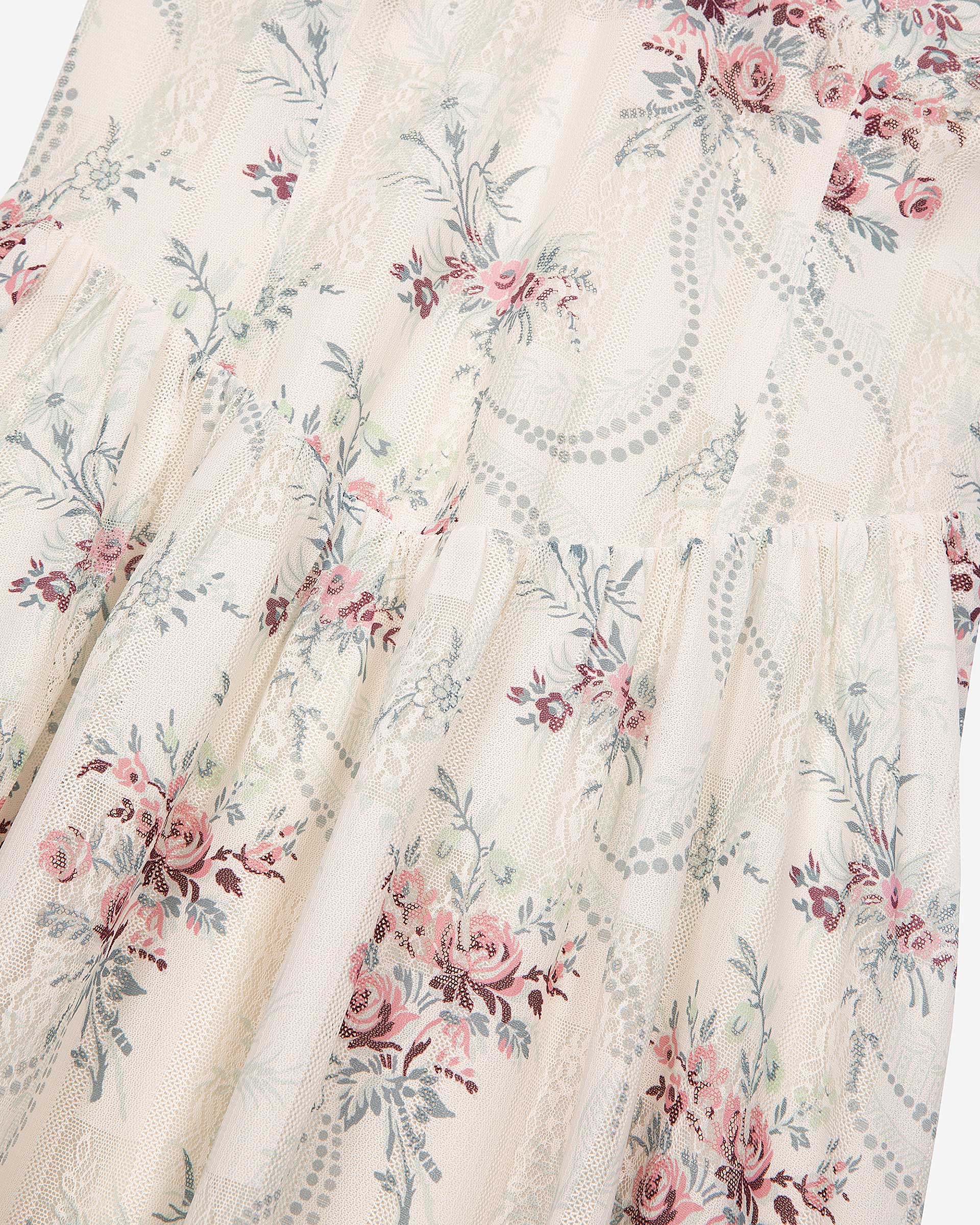 Long white floral print dress