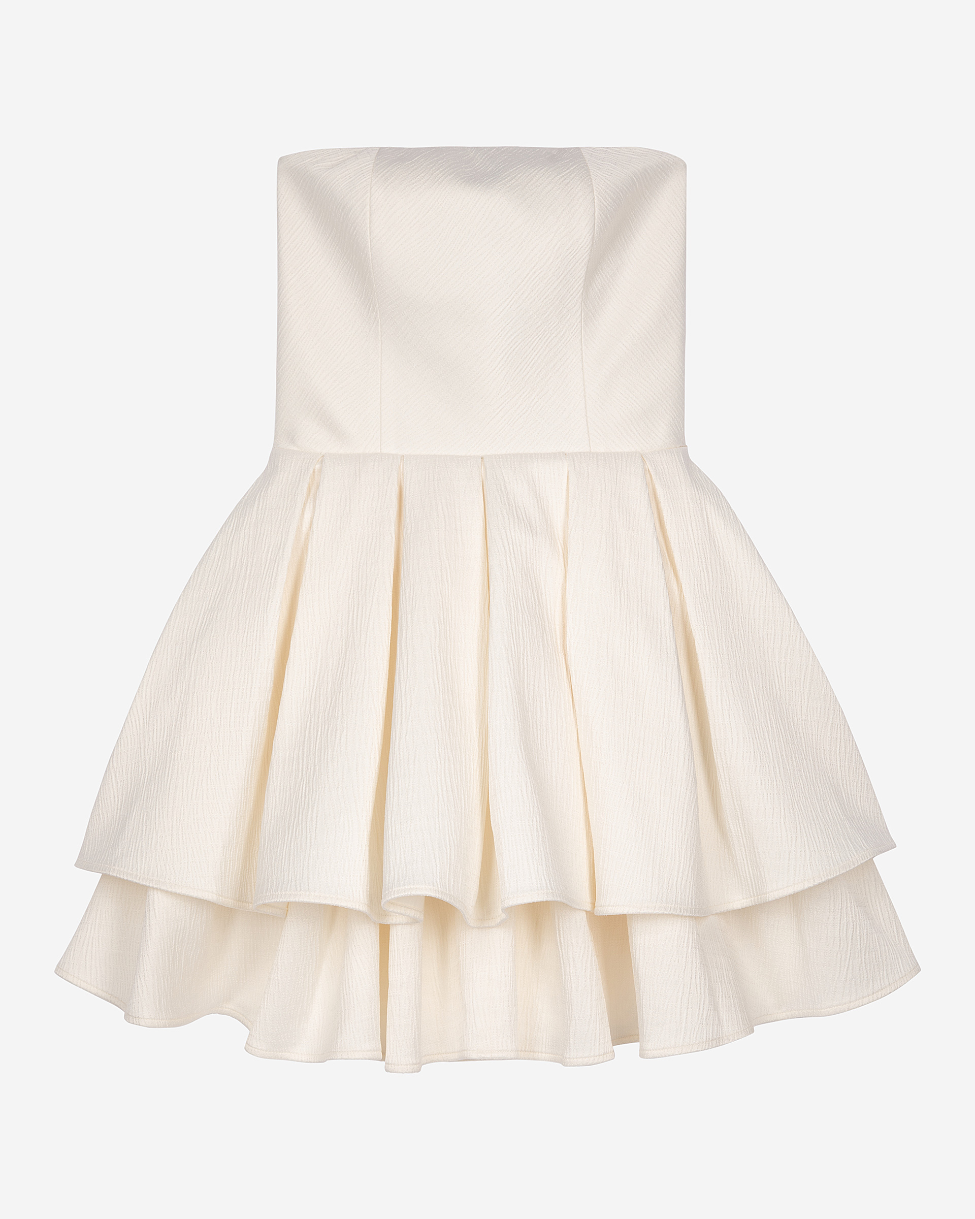 Short ecru bustier dress