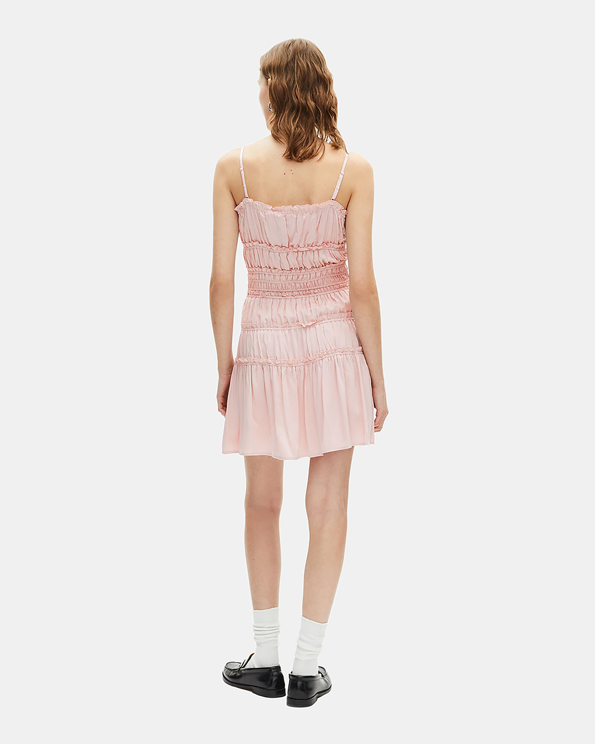 Short dress with lilac bows