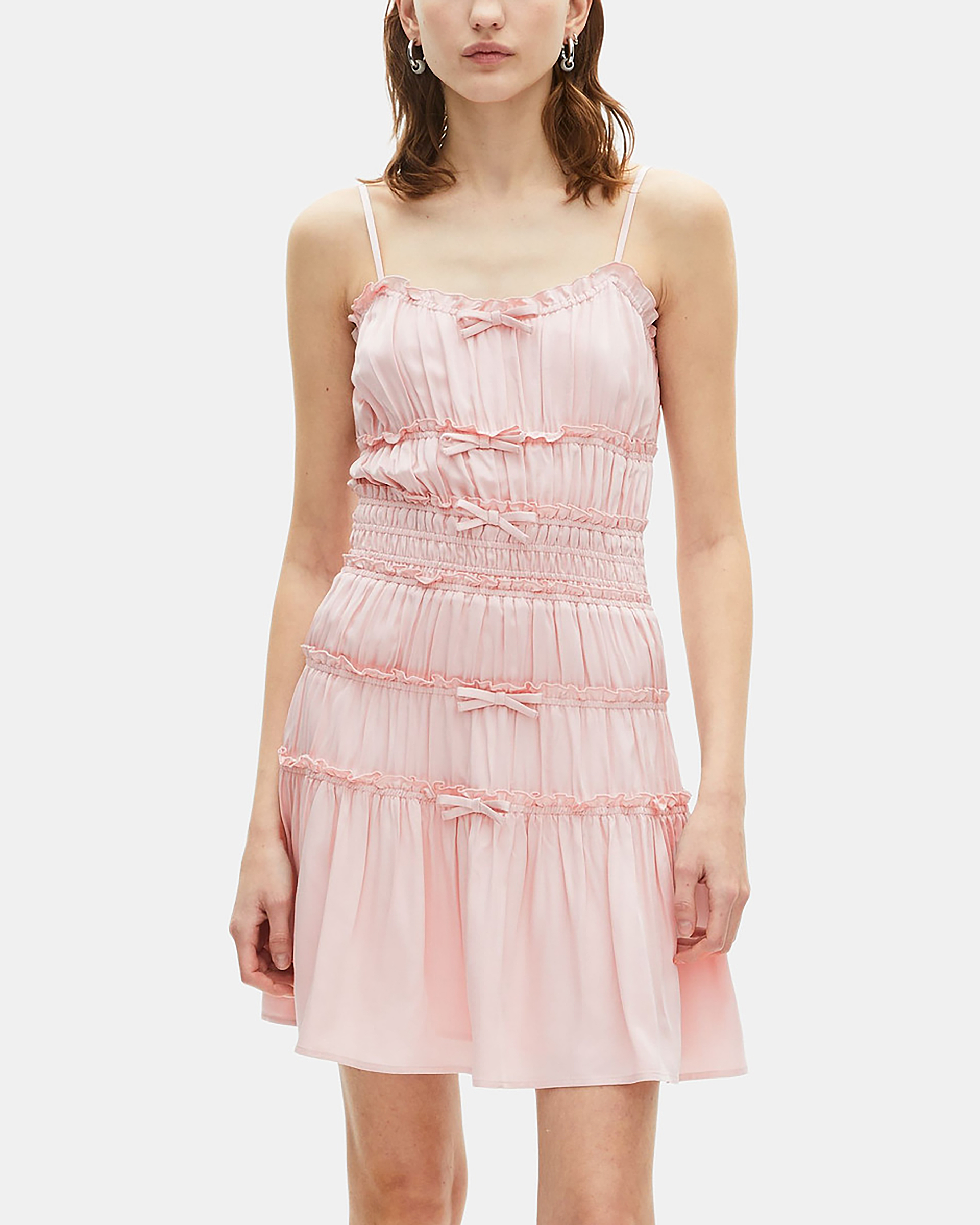 Short dress with lilac bows