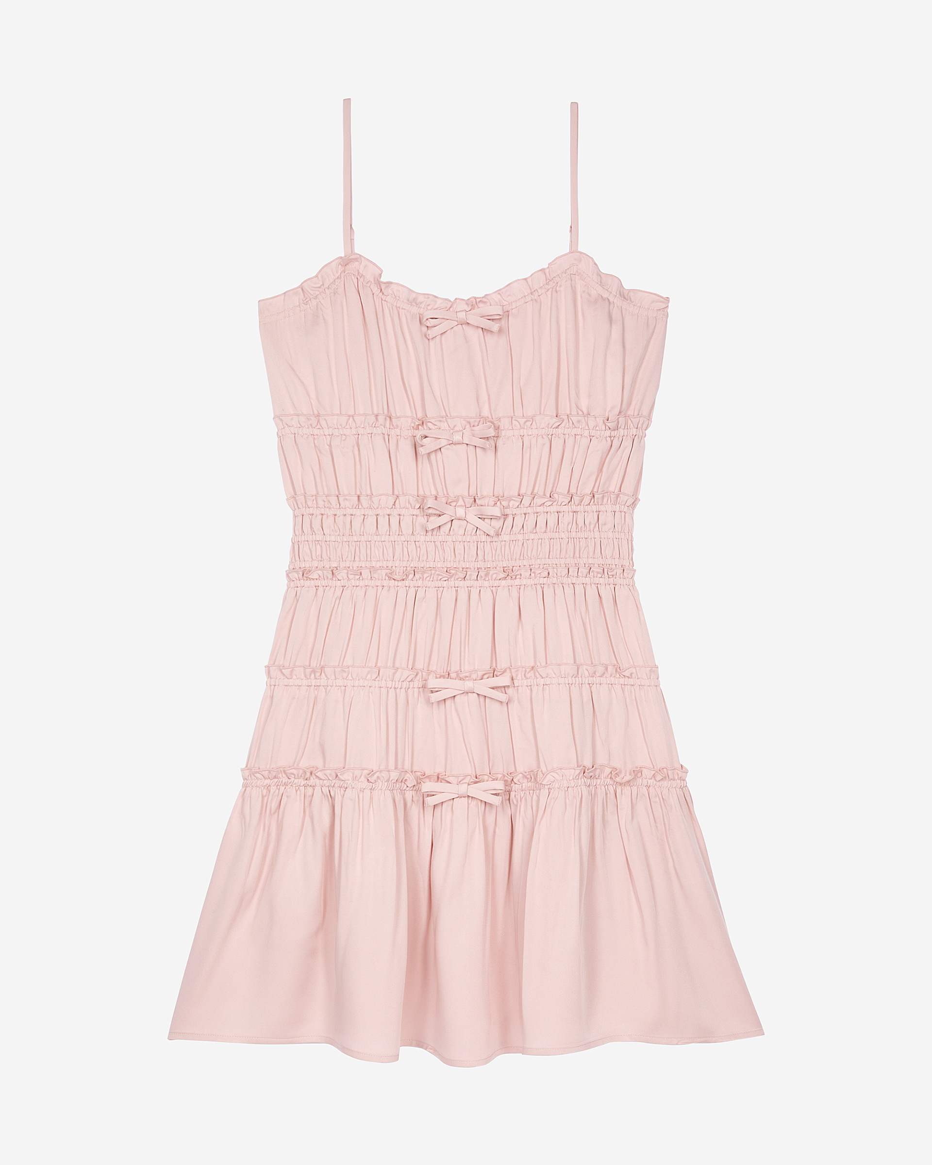 Short dress with lilac bows