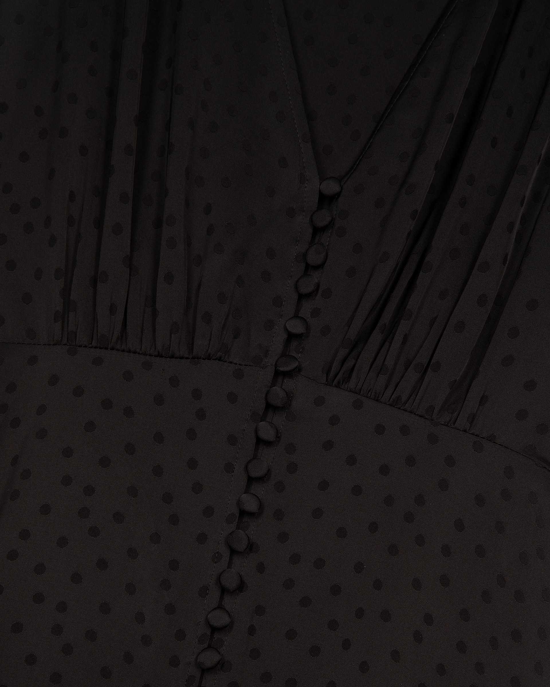 Black jacquard polka dot maxi dress