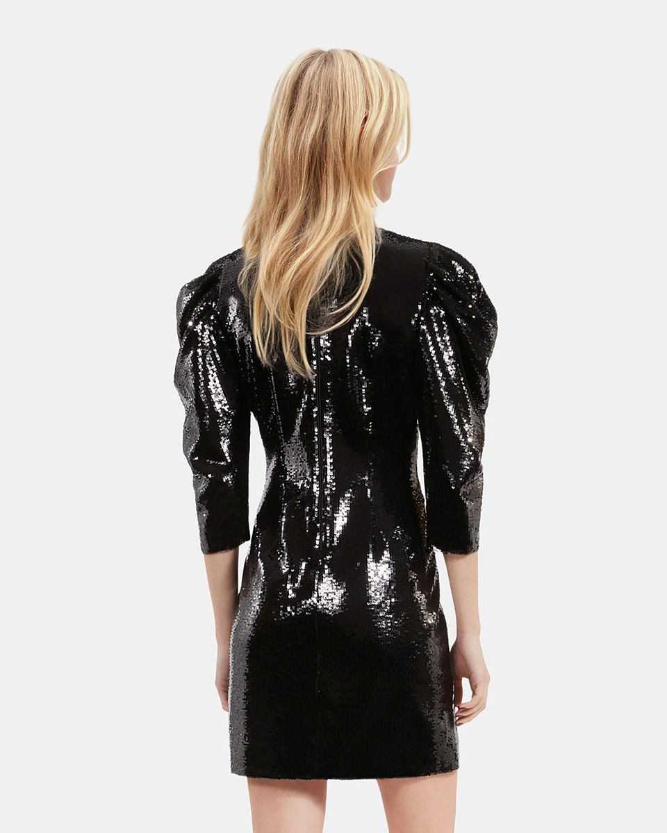 Short black sequin dress