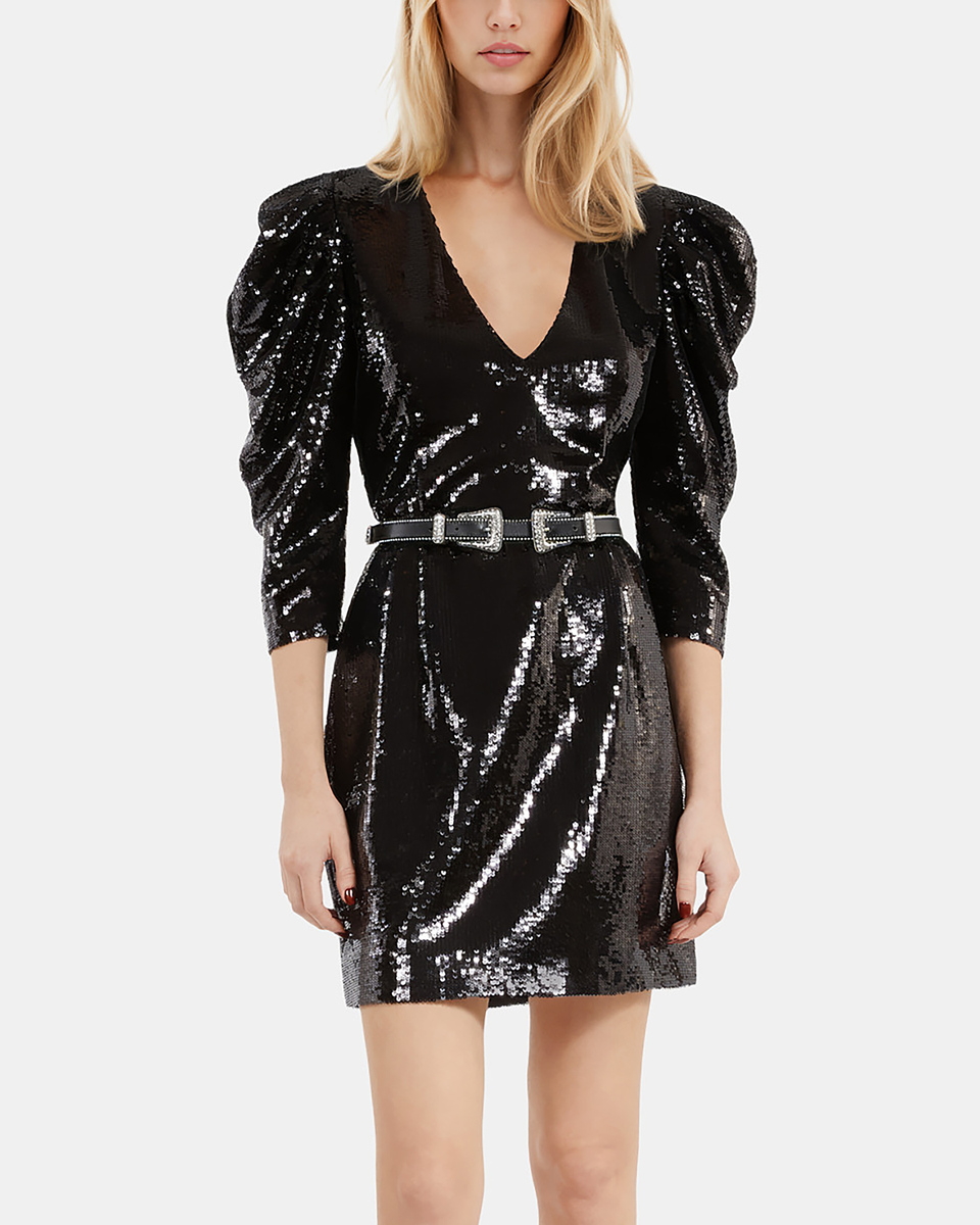 Short black sequin dress