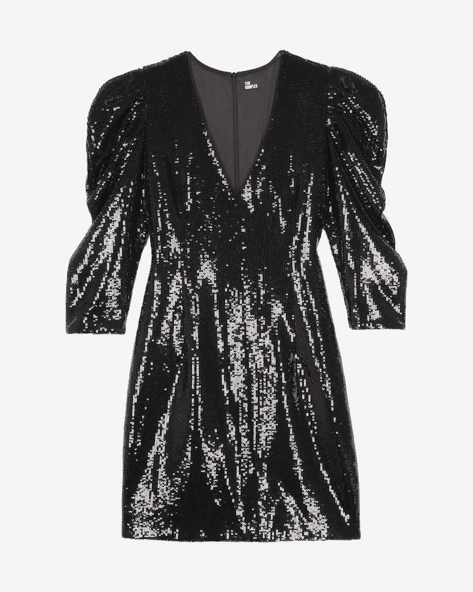 Short black sequin dress