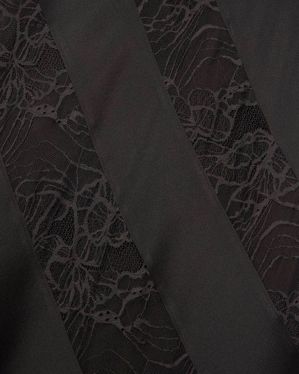 Black silk and lace long babydoll dress