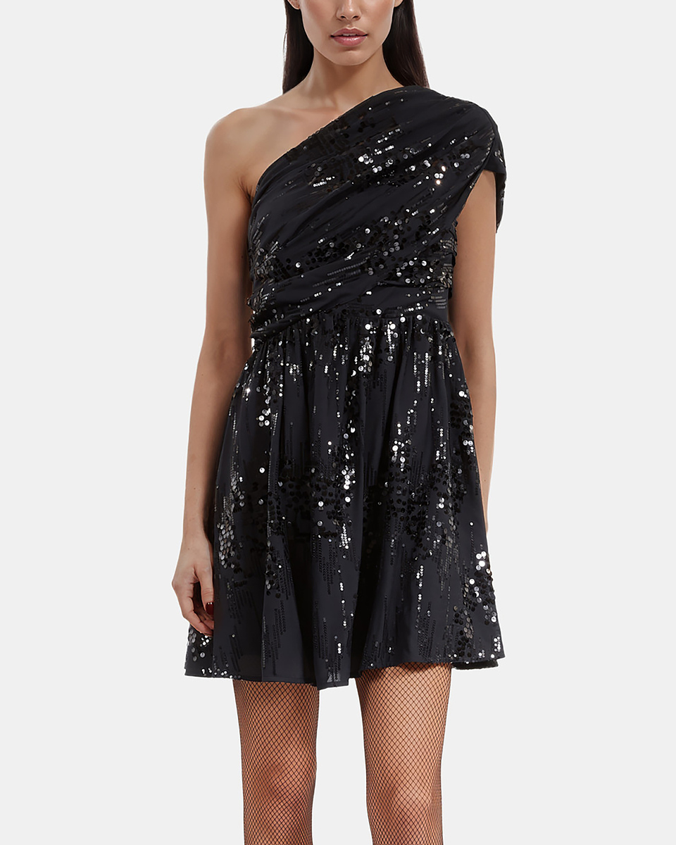 Short black sequin dress