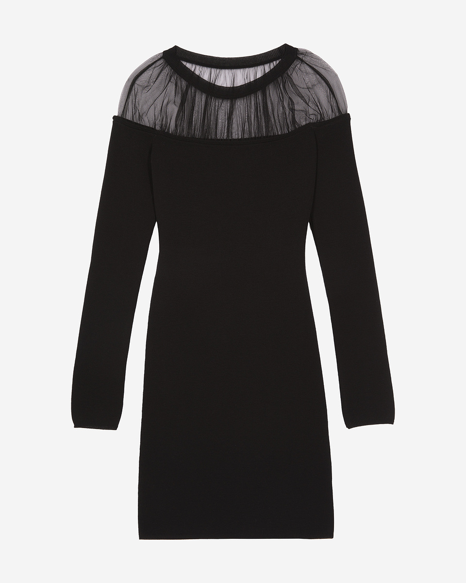 Short black ruched dress