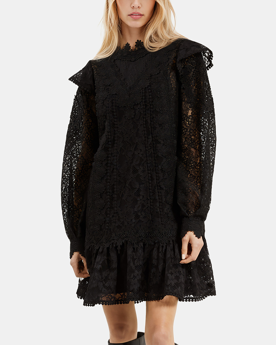 Short black lace dress