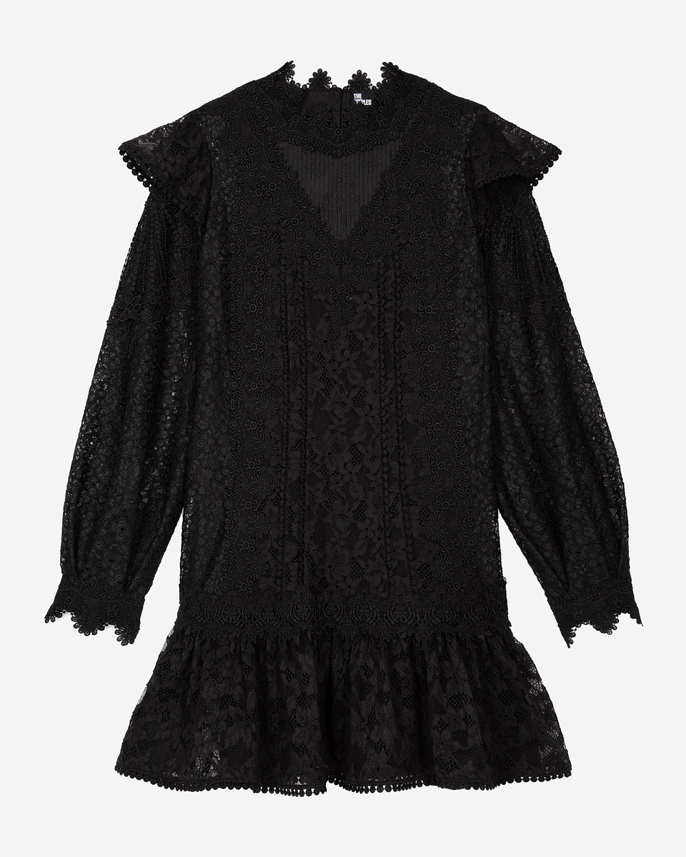 Short black lace dress