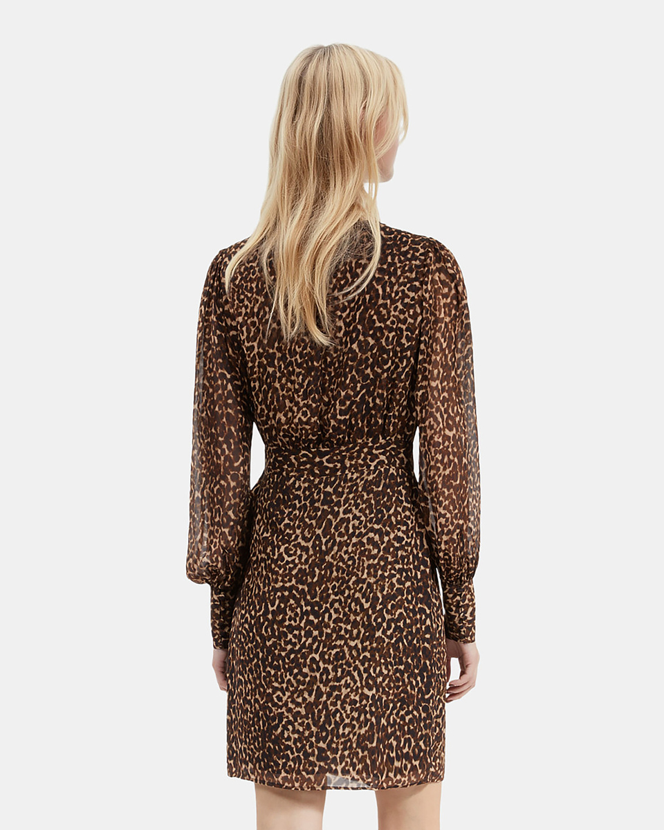 Short leopard print wrap dress