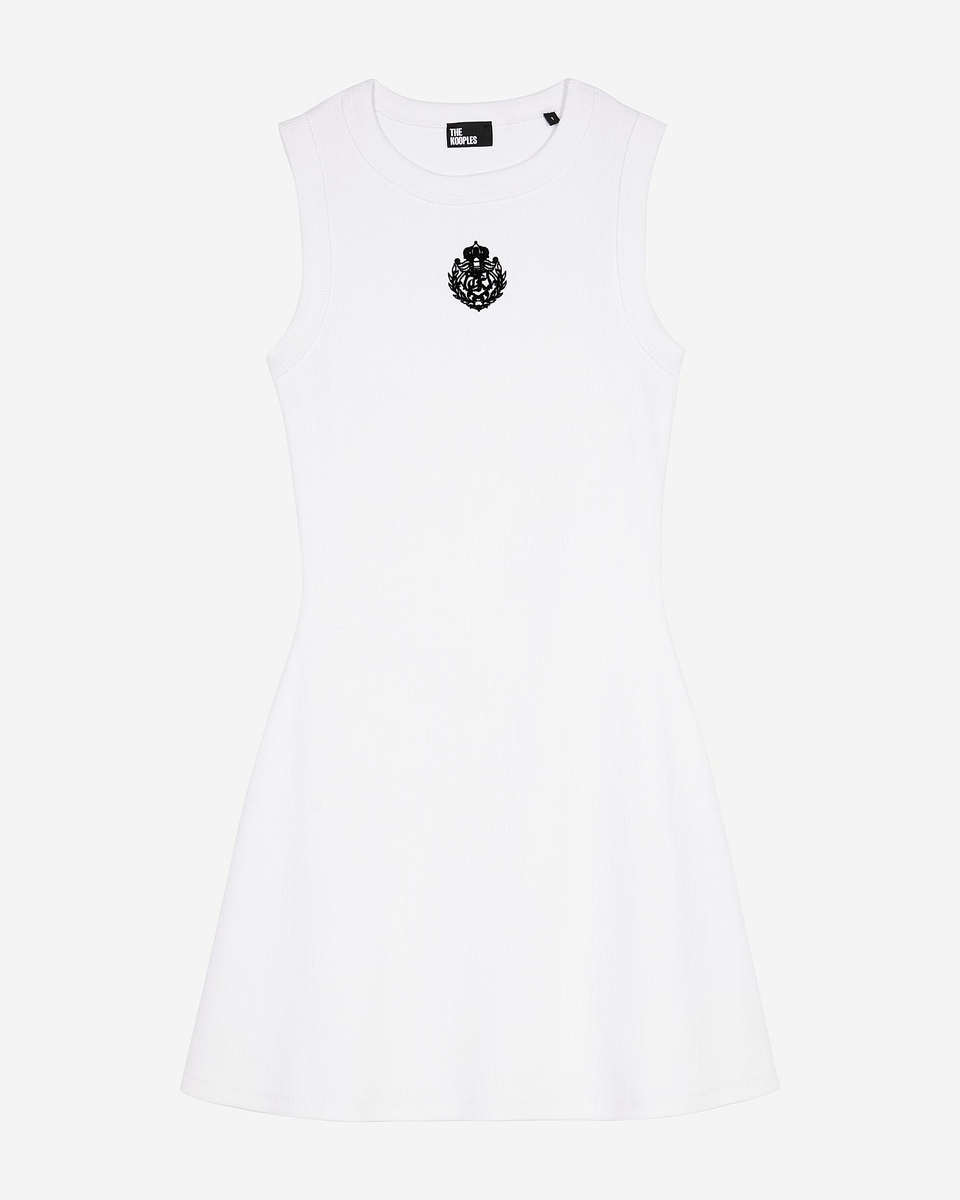 Short dress with white logo