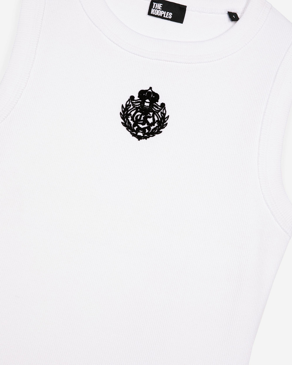 Short dress with white logo