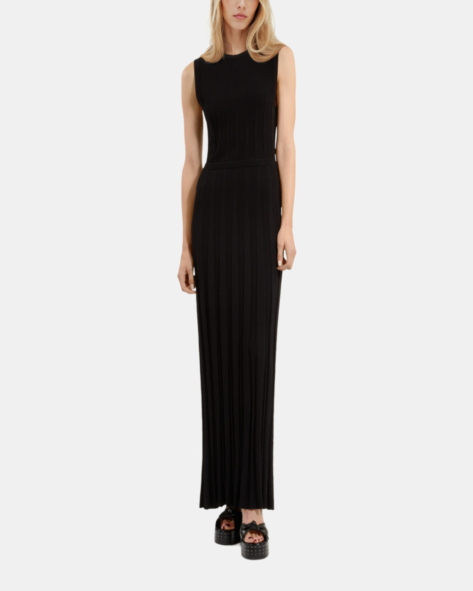 Black mesh maxi dress