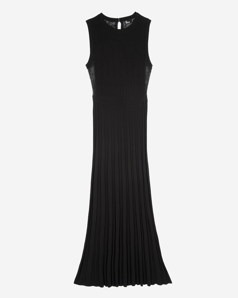Black mesh maxi dress