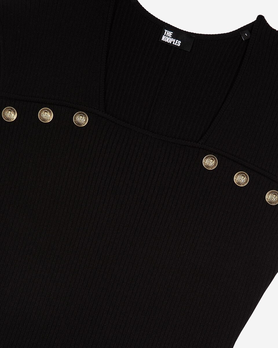 Black rib-knit maxi dress
