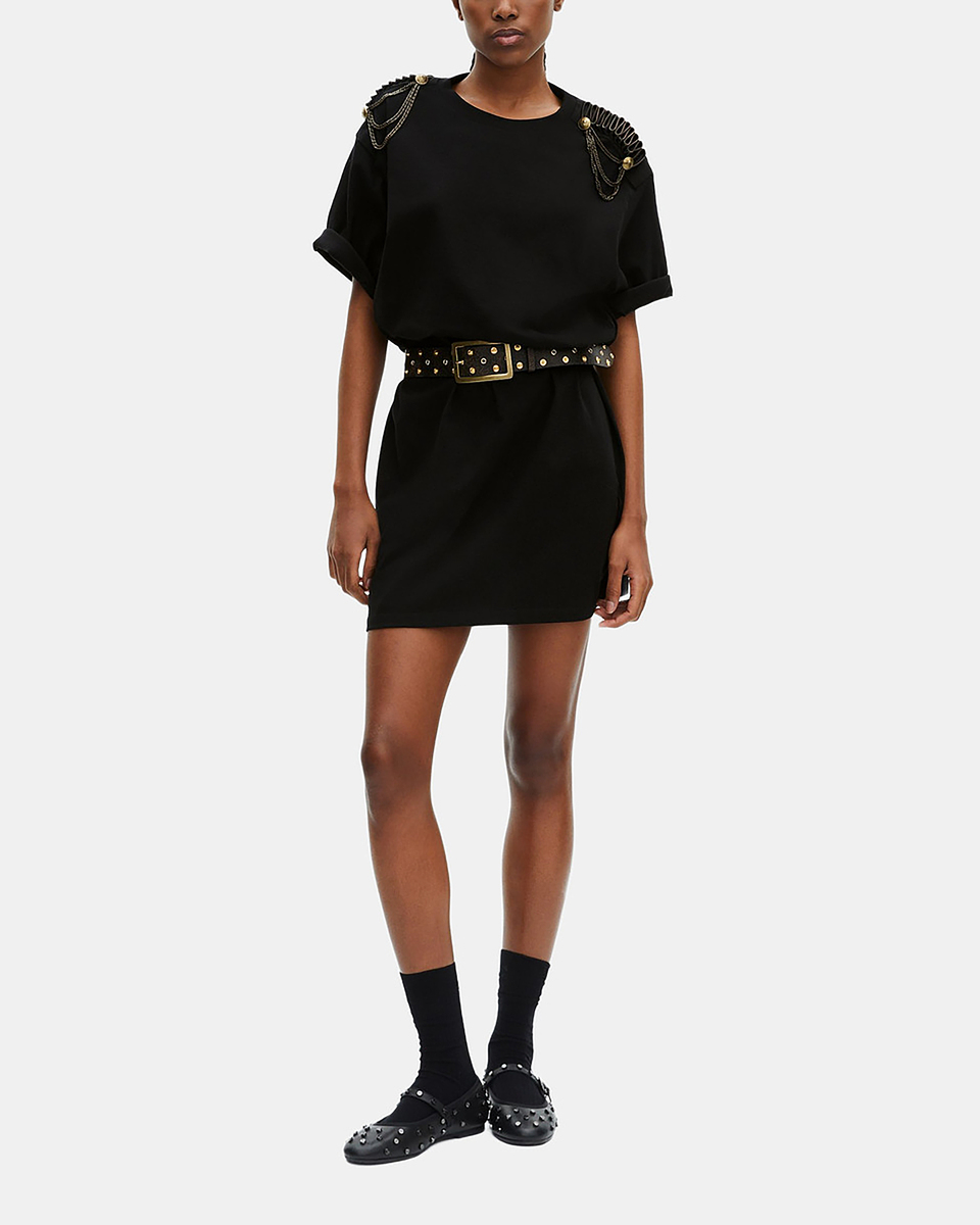 Short dress with black chains