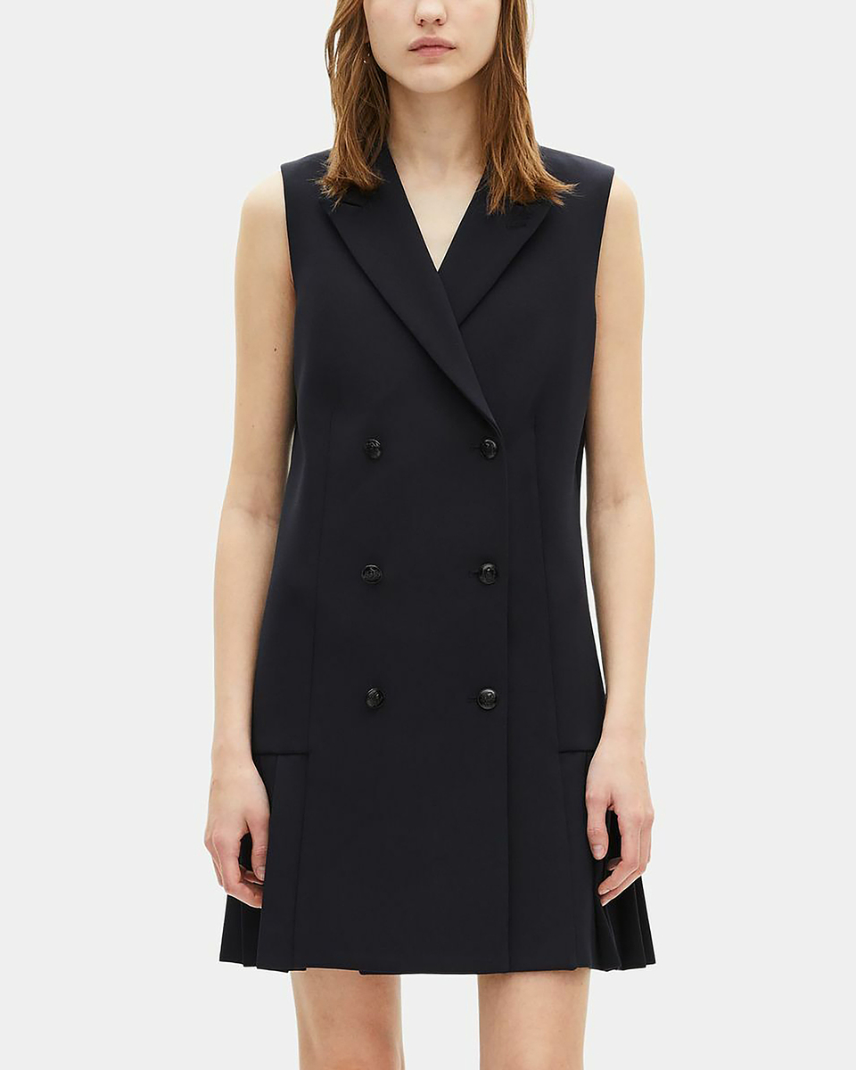 Short navy suit dress