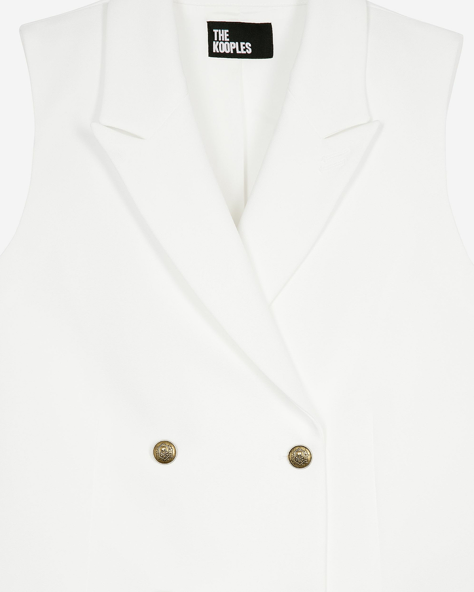 Short tailored ecru dress