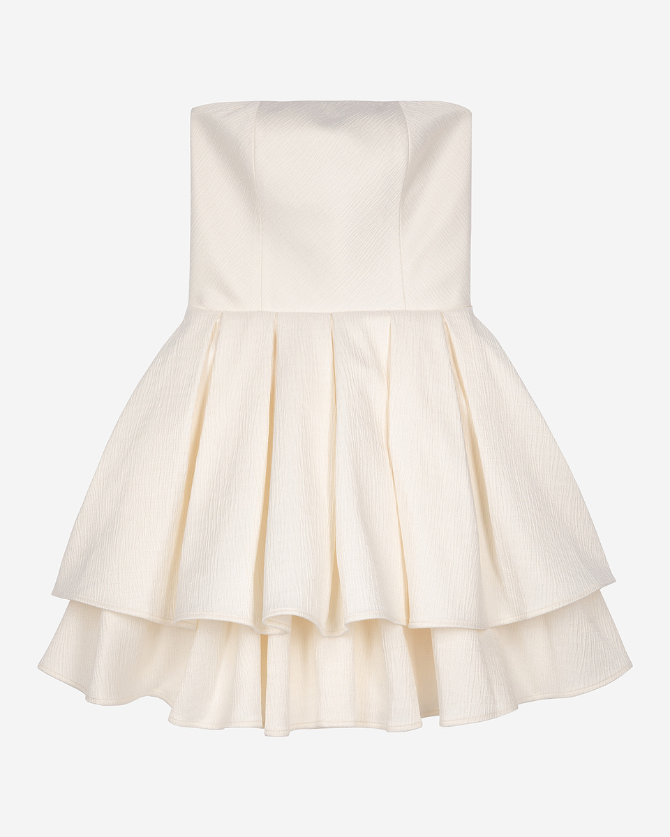 Short ecru bustier dress