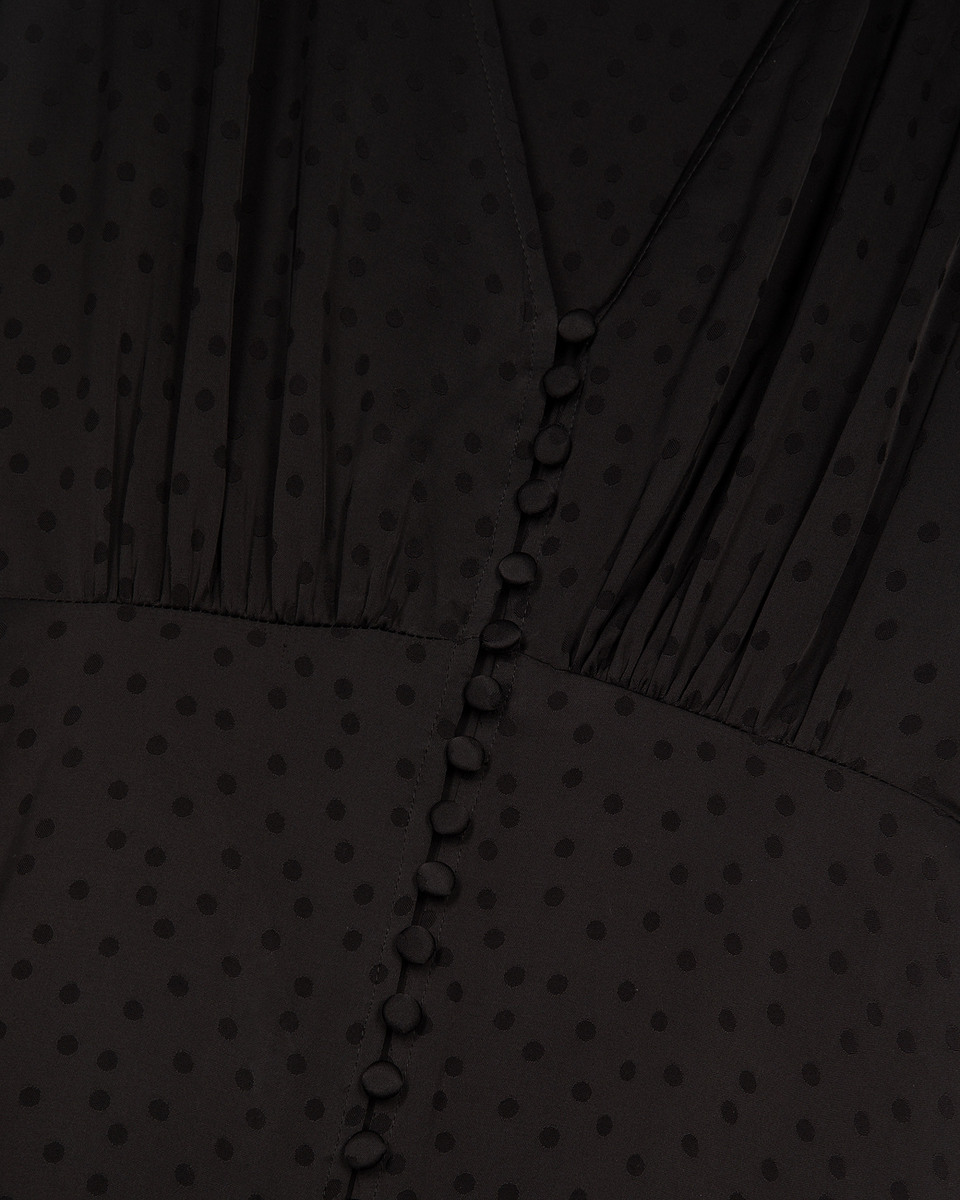 Black jacquard polka dot maxi dress