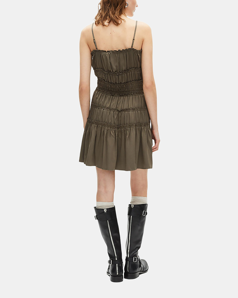 Short khaki dress with bows