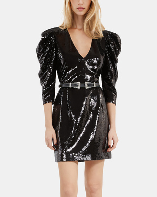 Short black sequin dress