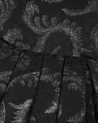 Black jacquard strapless short dress