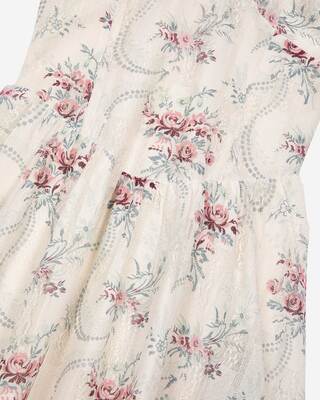 Short white floral print dress