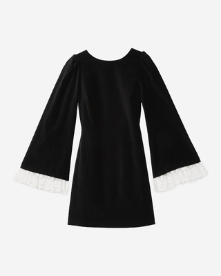 Short black velvet dress