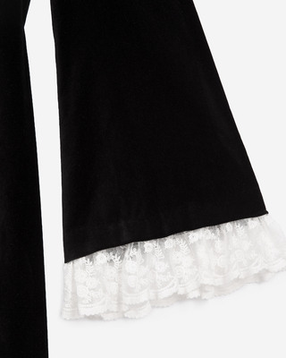 Short black velvet dress