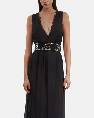 Long dress with black lace