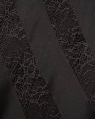 Black silk and lace long babydoll dress
